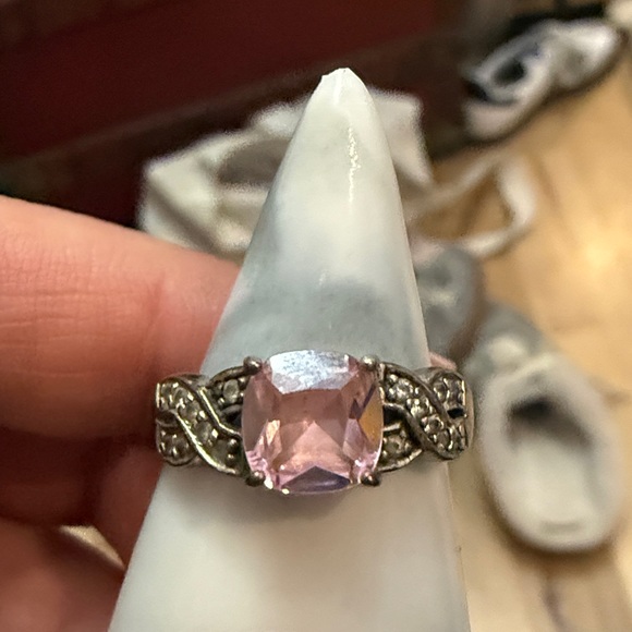 Sterling Silver Pink Topaz Ring Size 7